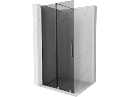 MEXEN/S - Velar Sprchová zástěna posuvná Walk-in 70 x 200 cm, grafit 8 mm, chrom 871-070-000-43-01
