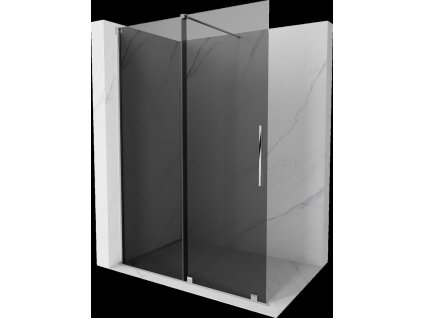 MEXEN/S - Velar Sprchová zástěna posuvná Walk-in 130 x 200 cm, grafit 8 mm, chrom 871-130-000-43-01