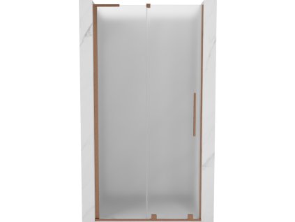 MEXEN/S - Velar L posuvné sprchové dveře 110 cm, dekor, měď kartáčovaná 871-110-003-31-65
