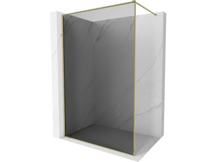 MEXEN/S - Kioto-F Sprchová zástěna WALK-IN s rámem 90 x 202 cm, grafit 8 mm, zlato 800-090-104-50-40