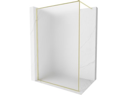 MEXEN/S - Kioto-F Sprchová zástěna WALK-IN s rámem 90 x 202 cm, dekor 8 mm, zlato kartáčovaná 800-090-104-55-30