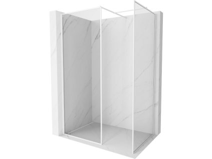 MEXEN/S - Kioto-F Sprchová zástěna WALK-IN s rámem 85 x 80 cm, transparent 8 mm, bílá 800-085-202-04-20-080