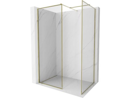 MEXEN/S - Kioto-F Sprchová zástěna WALK-IN s rámem 85 x 80 cm, transparent 8 mm, zlato 800-085-202-04-50-080