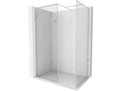 MEXEN/S - Kioto-F Sprchová zástěna WALK-IN s rámem 85 x 70 cm, transparent 8 mm, nikl kartáčovaný 800-085-202-04-97-070