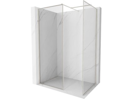 MEXEN/S - Kioto-F Sprchová zástěna WALK-IN s rámem 85 x 80 cm, transparent 8 mm, nikl kartáčovaný 800-085-202-04-97-080