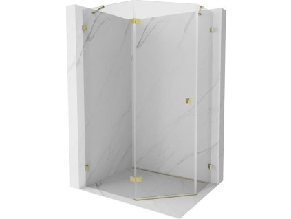 MEXEN/S - Lunar sprchový kout pětiboký křídlový levá 100 x 80 cm, transparent, zlato 831-100L-080P-50-00-L  DOPRAVA ZADARMO