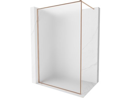MEXEN/S - Kioto-F Sprchová zástěna WALK-IN s rámem 90 x 202 cm, dekor 8 mm, měď kartáčovaná 800-090-104-65-30