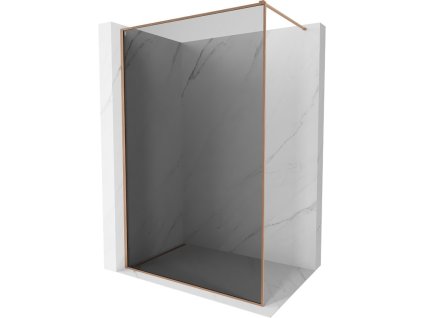 MEXEN/S - Kioto-F Sprchová zástěna WALK-IN s rámem 90 x 202 cm, grafit 8 mm, měď kartáčovaná 800-090-104-65-40