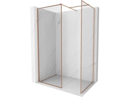 MEXEN/S - Kioto-F Sprchová zástěna WALK-IN s rámem 85 x 70 cm, transparent 8 mm, měď kartáčovaná 800-085-202-04-65-070