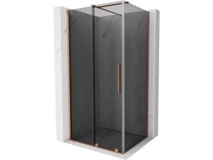 MEXEN/S - Velar sprchový kout, posuvné dveře 100 x 120 cm, grafit, měď kartáčovaná 871-100-120-41-65