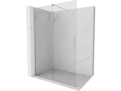 MEXEN/S - Velar Sprchová zástěna posuvná Walk-in 160 x 200 cm, transparent 8 mm, nikl kartáčovaný 871-160-000-03-97