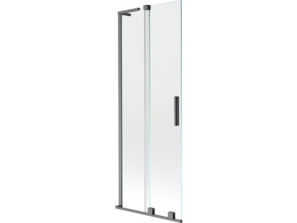 MEXEN/S - Velar L dvoukřídlá posuvná vanová zástěna 75 x 150 cm, transparent, grafit kartáčovaná 896-075-003-01-66
