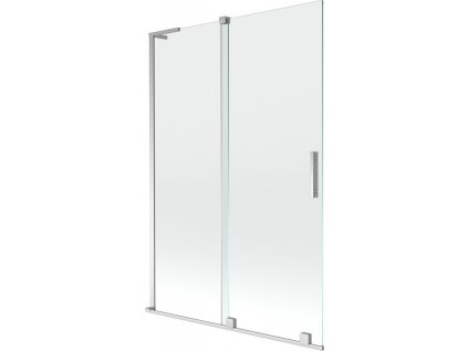 MEXEN/S - Velar L dvoukřídlá posuvná vanová zástěna 120 x 150 cm, transparent, chrom 896-120-003-01-01