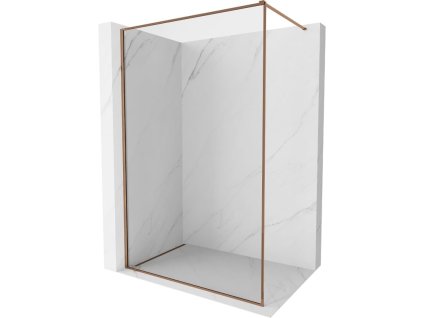 MEXEN/S - Kioto-F Sprchová zástěna WALK-IN s rámem 90 x 202 cm, transparent 8 mm, růžové zlato 800-090-104-60-00