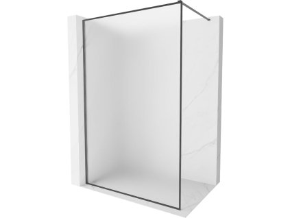 MEXEN/S - Kioto-F Sprchová zástěna WALK-IN s rámem 90 x 202 cm, dekor 8 mm, grafit kartáčovaná 800-090-104-66-30