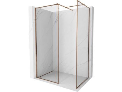 MEXEN/S - Kioto-F Sprchová zástěna WALK-IN s rámem 170 x 100 cm, transparent 8 mm, růžové zlato 800-170-202-04-60-100