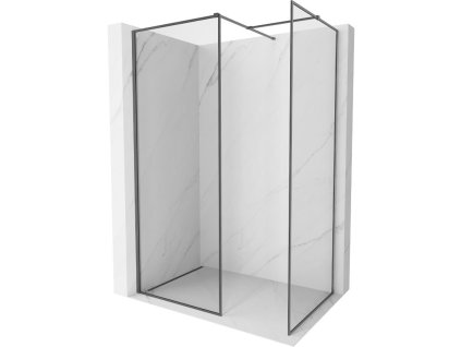 MEXEN/S - Kioto-F Sprchová zástěna WALK-IN s rámem 170 x 115 cm, transparent 8 mm, grafit kartáčovaná 800-170-202-04-66-115