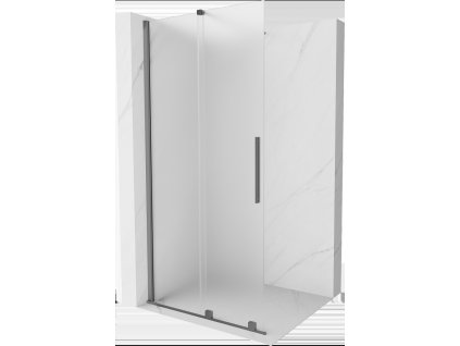 MEXEN/S - Velar Sprchová zástěna posuvná Walk-in 90 x 200 cm, dekor 8 mm, grafit metal 871-090-000-33-95
