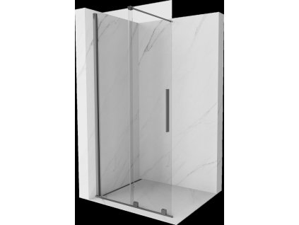 MEXEN/S - Velar Sprchová zástěna posuvná Walk-in 85 x 200 cm, transparent 8 mm, grafit metal 871-085-000-03-95
