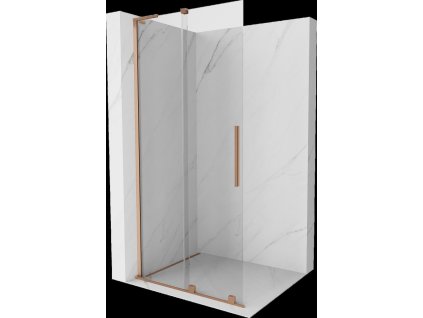 MEXEN/S - Velar L Sprchová zástěna posuvná Walk-in 110 x 200 cm, transparent 8 mm, měď kartáčovaná 871-110-003-03-65