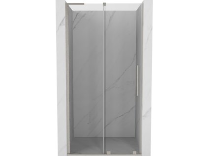 MEXEN/S - Velar L posuvné sprchové dveře 90 cm, transparent, nikl kartáčovaný 871-090-003-01-97