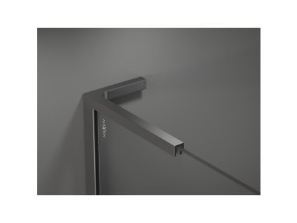 MEXEN/S - Kioto+ L Sprchová zástěna WALK-IN s poličkou a držákem ručníků 70 x 200 cm, dekor, grafit metal 800-070-123-95-30