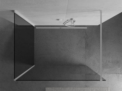 MEXEN/S - Kioto Sprchová zástěna WALK-IN 120 x 105 cm, transparent, bílá 800-120-212-20-00-105