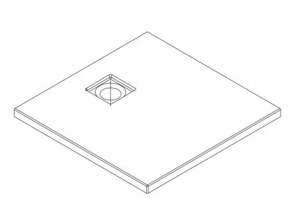 CERSANIT - SET B459 SPRCHOVÁ VANIČKA ČTVEREC TAKO SLIM 90x4 ČERNÉ MAT + SIFON S932-166