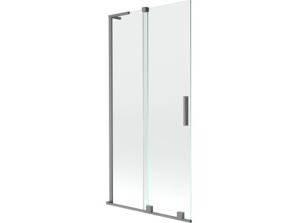 MEXEN/S - Velar L dvoukřídlá posuvná vanová zástěna 90 x 150 cm, transparent, grafit metal 896-090-003-01-95