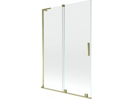 MEXEN/S - Velar L dvoukřídlá posuvná vanová zástěna 120 x 150 cm, transparent, zlatá 896-120-003-01-50