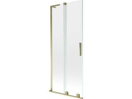 MEXEN/S - Velar L dvoukřídlá posuvná vanová zástěna 85 x 150 cm, transparent, zlatá 896-085-003-01-50