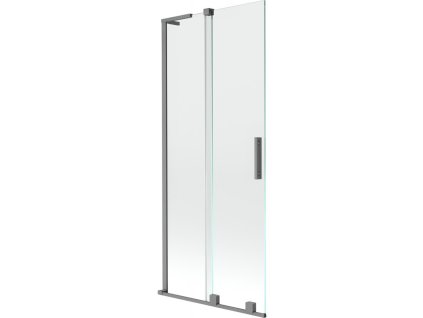 MEXEN/S - Velar L dvoukřídlá posuvná vanová zástěna 85 x 150 cm, transparent, grafit metal 896-085-003-01-95
