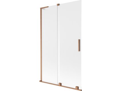 MEXEN/S - Velar L dvoukřídlá posuvná vanová zástěna 110 x 150 cm, dekor, měď kartáčovaná 896-110-003-31-65