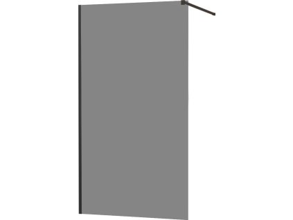 MEXEN/S - KIOTO Sprchová zástěna WALK-IN 70x200 cm 8 mm, černá, kouřové sklo 800-070-101-70-40
