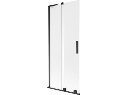 MEXEN/S - Velar L dvoukřídlá posuvná vanová zástěna 80 x 150 cm, dekor, černá 896-080-003-31-70