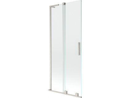 MEXEN/S - Velar L dvoukřídlá posuvná vanová zástěna 85 x 150 cm, transparent, nikl kartáčovaný 896-085-003-01-97