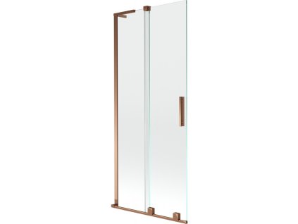 MEXEN/S - Velar L dvoukřídlá posuvná vanová zástěna 80 x 150 cm, transparent, růžové zlato 896-080-003-01-60