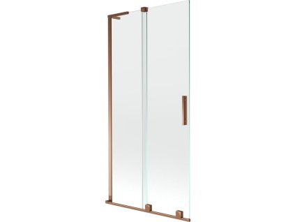 MEXEN/S - Velar L dvoukřídlá posuvná vanová zástěna 90 x 150 cm, transparent, růžové zlato 896-090-003-01-60