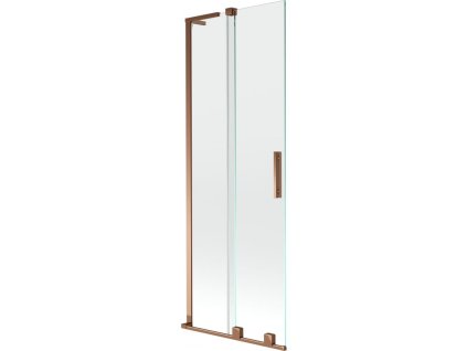 MEXEN/S - Velar L dvoukřídlá posuvná vanová zástěna 70 x 150 cm, transparent, růžové zlato 896-070-003-01-60