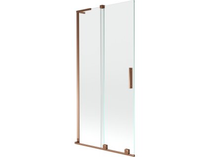 MEXEN/S - Velar L dvoukřídlá posuvná vanová zástěna 95 x 150 cm, transparent, růžové zlato 896-095-003-01-60