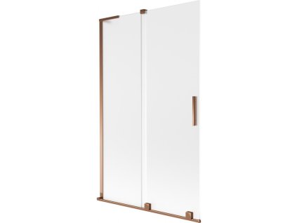 MEXEN/S - Velar L dvoukřídlá posuvná vanová zástěna 110 x 150 cm, dekor, růžové zlato 896-110-003-31-60