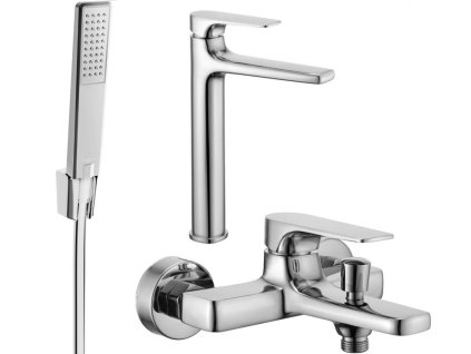 MEXEN/S - Lynx R72 SET umyvadlová a vanová baterie s příslušenstvím, chrom 745913R72-00