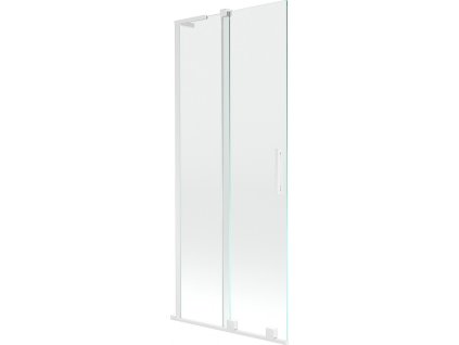 MEXEN/S - Velar L dvoukřídlá posuvná vanová zástěna 80 x 150 cm, transparent, bílá 896-080-003-01-20