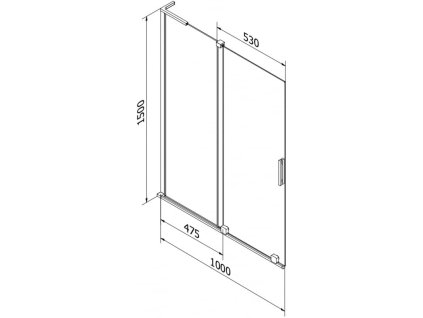 MEXEN/S - Velar L dvoukřídlá posuvná vanová zástěna 100 x 150 cm, transparent, zlatá kartáčovaná 896-100-003-01-55
