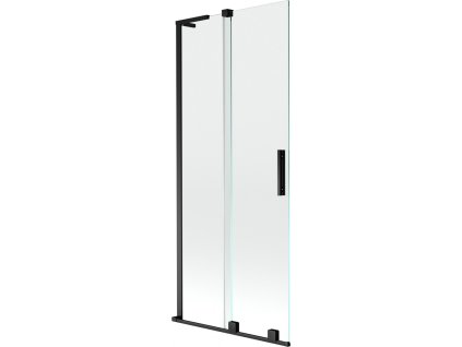 MEXEN/S - Velar L dvoukřídlá posuvná vanová zástěna 80 x 150 cm, transparent, černá 896-080-003-01-70