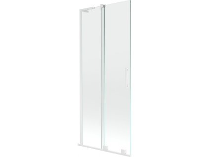 MEXEN/S - Velar L dvoukřídlá posuvná vanová zástěna 85 x 150 cm, transparent, bílá 896-085-003-01-20