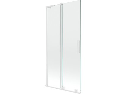 MEXEN/S - Velar L dvoukřídlá posuvná vanová zástěna 95 x 150 cm, transparent, bílá 896-095-003-01-20