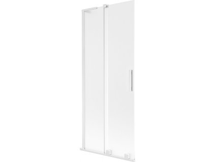 MEXEN/S - Velar L dvoukřídlá posuvná vanová zástěna 80 x 150 cm, dekor, bílá 896-080-003-31-20