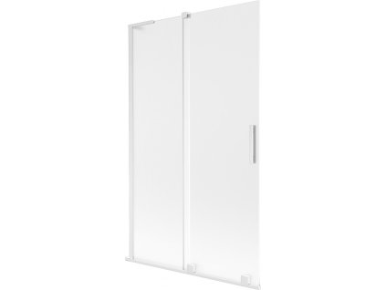 MEXEN/S - Velar L dvoukřídlá posuvná vanová zástěna 110 x 150 cm, dekor, bílá 896-110-003-31-20