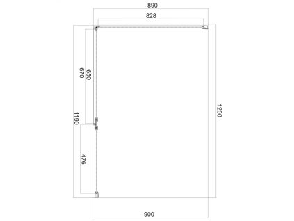 OMNIRES - MANHATTAN obdélníkový sprchový kout s křídlovými dveřmi, 120 x 90 cm černá mat / transparent /BLMTR/ MH1290BLTR